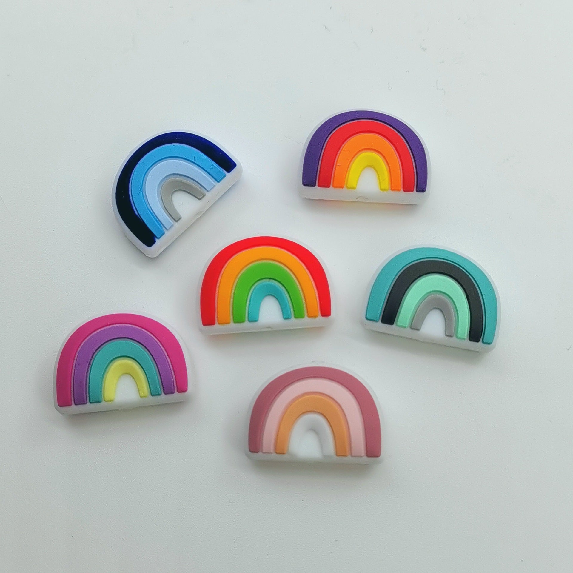 Wholesale Food Grade Rainbow Silicone Beads 100pcs